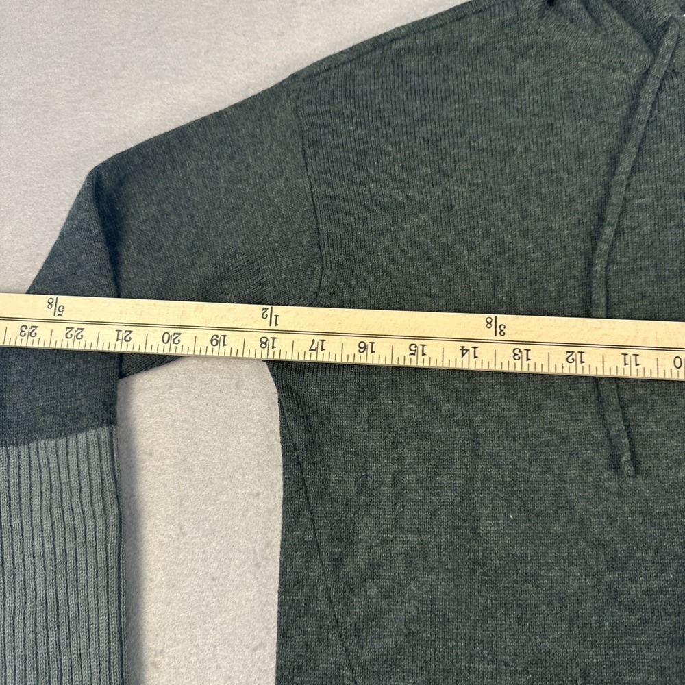 Athleta 100% Merino Wool Nopa Hooded Sweater Thumb Holes Forrest Green Size XXS - Picture 5 of 9